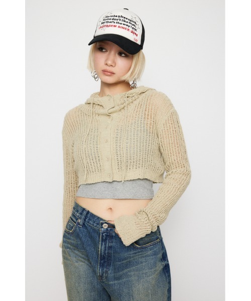 LAGUA GEM(ラグアジェム)の「LOOSEY HOODIE トップス(ニット/セーター・レディース・ライトピンク/ブラック/ライトベージュ/オフホワイト・FREE)」の5枚目の写真
