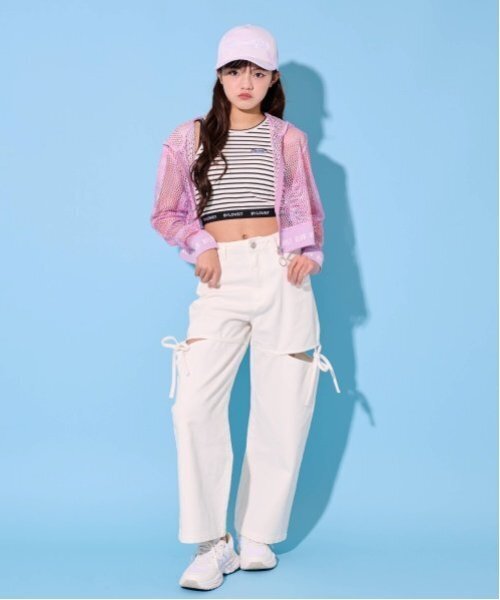 by LOVEiT（バイラビット）の「長袖メッシュパーカー（パーカー・キッズ・オフホワイト/ブラック/カラフル・160cm/150cm/140cm/120cm/130cm）」の13枚目の写真