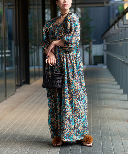 IIENA LA BOUCLE DEVEAUX プリントワンピース セール】IENA LA BOUCLE DEVEAUX プリントワンピース