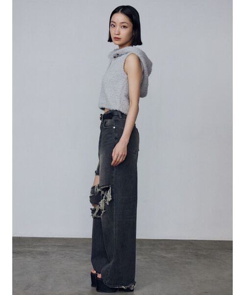 セール】ボールドリップドルーズジーンズ（デニムパンツ）｜EMODA