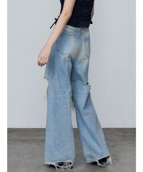 セール】ボールドリップドルーズジーンズ（デニムパンツ）｜EMODA
