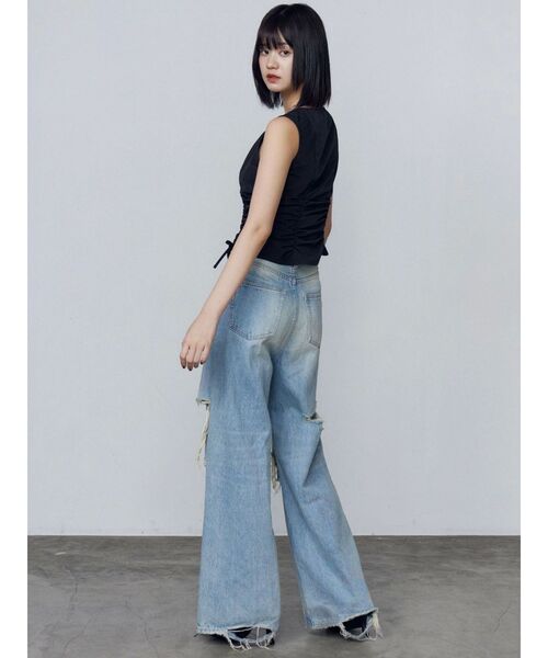 セール】ボールドリップドルーズジーンズ（デニムパンツ）｜EMODA