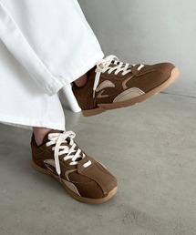 MYMOOD. | 配色スウェード風柔らかソールスニーカー(スニーカー)