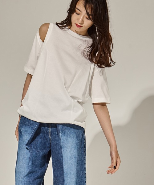 CINOH/チノ】《STUDIOUS別注》CUT OUT T-SHIRT/カットアウトT