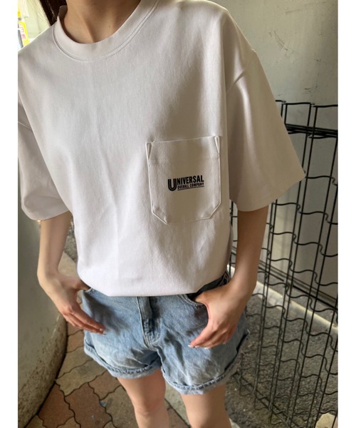 RATTLE TRAP（ラトルトラップ）の「ユニバーサルオーバーオール別注ポケットプリントTシャツ（Tシャツ/カットソー・メンズ・ブラック/ホワイト・S/LL/L/M）」の6枚目の写真