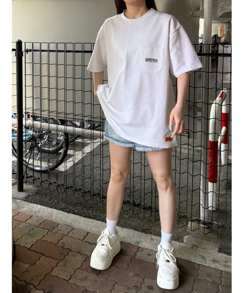 RATTLE TRAP（ラトルトラップ）の「ユニバーサルオーバーオール別注ポケットプリントTシャツ（Tシャツ/カットソー・メンズ・ブラック/ホワイト・S/LL/L/M）」の21枚目の写真