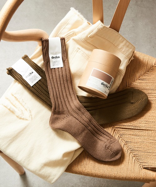 decka Quality socks（デカクオリティソックス）の「【decka Quality socks】Cased Heavyweight Plain Socks（ソックス/靴下・メンズ・ブラック/オリーブ/シルバー/ホワイト/ベージュ・1/2）」の3枚目の写真