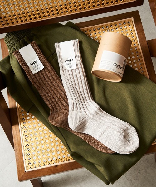 decka Quality socks（デカクオリティソックス）の「【decka Quality socks】Cased Heavyweight Plain Socks（ソックス/靴下・メンズ・ブラック/オリーブ/シルバー/ホワイト/ベージュ・1/2）」の5枚目の写真