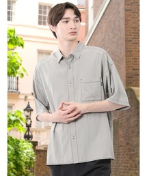 m.f.editorial | 【ストレッチ ウォッシャブル】m.f.エディトリアル メンズ タスランステッチ レギュラーカラー半袖シャツ(シャツ/ブラウス)