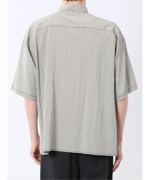 m.f.editorial（エムエフエディトリアル）の「【ストレッチ ウォッシャブル】m.f.エディトリアル メンズ タスランステッチ レギュラーカラー半袖シャツ（シャツ/ブラウス・メンズ・グレー/ブラック・MEDIUM/LARGE）」の22枚目の写真