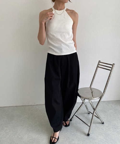 ECLAM(クラム)の「サイドタックコクーンパンツ(その他パンツ・レディース・ブラック/ライトベージュ・M)」の21枚目の写真
