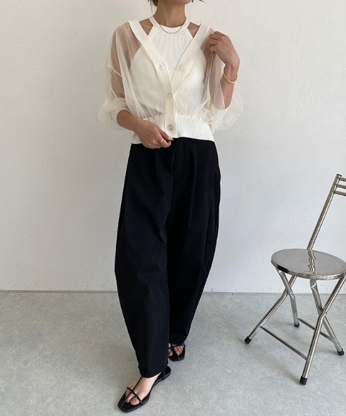 ECLAM(クラム)の「サイドタックコクーンパンツ(その他パンツ・レディース・ブラック/ライトベージュ・M)」の20枚目の写真