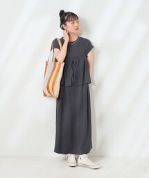 coloriFOXEY グレービスチェ・ ワンピース2点セット プチレタス ] ビスチェ風ダブルストラップキャミワンピース