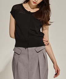 WRAPINKNOT（ラッピンノット）の「【WRAPINKNOTラッピンノット】《STUDIOUS別注》lace nosleeve cardigan/レースノースリーブカーディガン（カーディガン/ボレロ）」