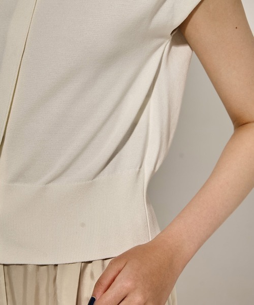 WRAPINKNOT（ラッピンノット）の「【WRAPINKNOTラッピンノット】《STUDIOUS別注》lace nosleeve cardigan/レースノースリーブカーディガン（カーディガン/ボレロ・レディース・レッド/オフホワイト/ブラック・FREE）」の6枚目の写真