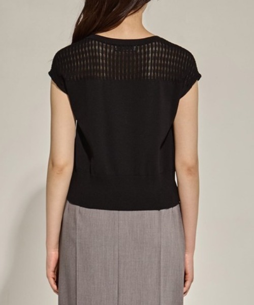 WRAPINKNOT（ラッピンノット）の「【WRAPINKNOTラッピンノット】《STUDIOUS別注》lace nosleeve cardigan/レースノースリーブカーディガン（カーディガン/ボレロ・レディース・レッド/オフホワイト/ブラック・FREE）」の16枚目の写真