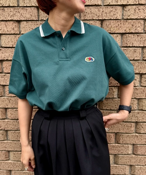 FRUIT OF THE LOOM（フルーツオブザルーム）の「【FRUIT OF THE LOOM】ワンポイント カノコラインポロシャツ（ポロシャツ・レディース・サックスブルー/ブラック/ホワイト/グリーン・S/M/L/XL）」の3枚目の写真