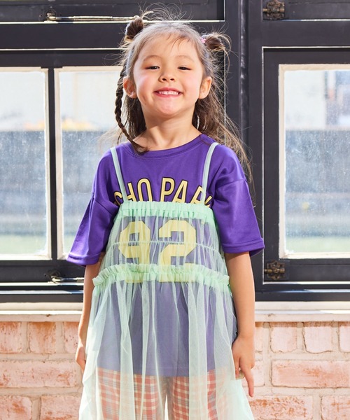 LSP WOW（エルエスピーワオ）の「【LSP WOW!】メッシュプリントTee（Tシャツ/カットソー・キッズ・イエロー/パープル/グリーン/レッド/オフホワイト/ブルー・80/90/100/110/120/130）」の4枚目の写真