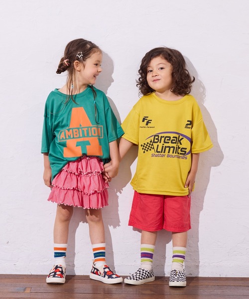 LSP WOW（エルエスピーワオ）の「【LSP WOW!】メッシュプリントTee（Tシャツ/カットソー・キッズ・イエロー/パープル/グリーン/レッド/オフホワイト/ブルー・80/90/100/110/120/130）」の8枚目の写真