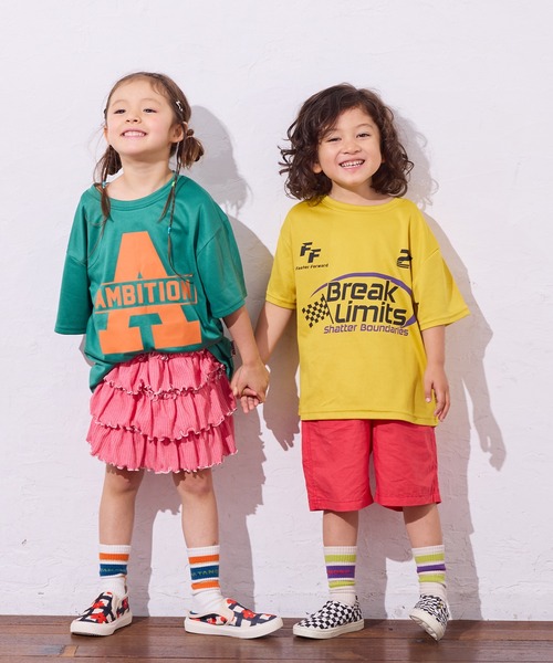 LSP WOW（エルエスピーワオ）の「【LSP WOW!】メッシュプリントTee（Tシャツ/カットソー・キッズ・イエロー/パープル/グリーン/レッド/オフホワイト/ブルー・80/90/100/110/120/130）」の9枚目の写真