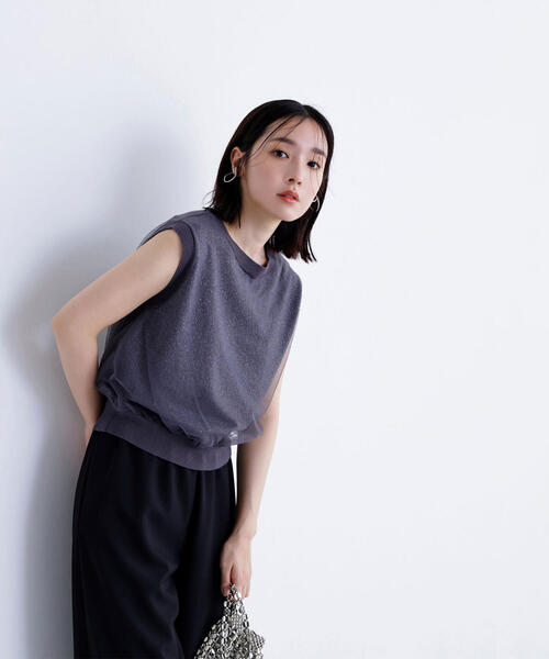 NATURAL BEAUTY BASIC チュールキャミレイヤードニット　未使用 チュールキャミレイヤードニット 24SS | ナチュラルビューティー