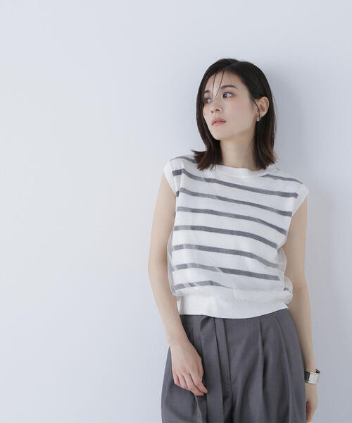 NATURAL BEAUTY BASIC(ナチュラルビューティーベーシック)の「◇チュールレイヤードニット(ニット/セーター・レディース・ホワイト系その他/キャメル/チャコールグレー・FREE)」の20枚目の写真