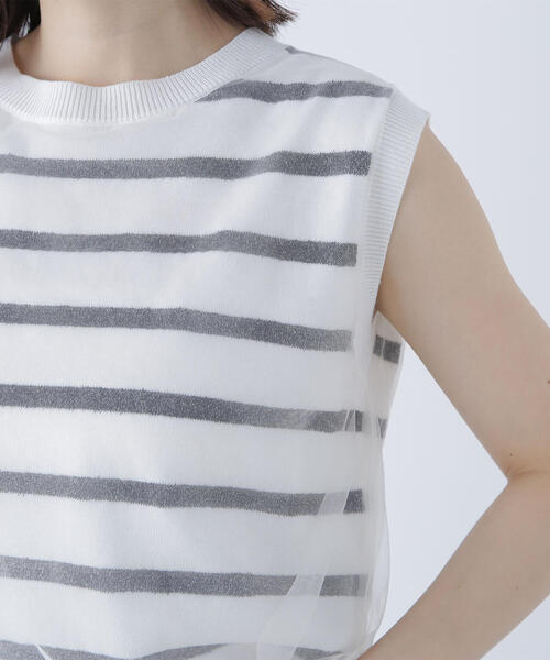 NATURAL BEAUTY BASIC(ナチュラルビューティーベーシック)の「◇チュールレイヤードニット(ニット/セーター・レディース・ホワイト系その他/キャメル/チャコールグレー・FREE)」の13枚目の写真