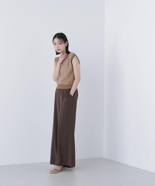 NATURAL BEAUTY BASIC(ナチュラルビューティーベーシック)の「◇チュールレイヤードニット(ニット/セーター・レディース・ホワイト系その他/キャメル/チャコールグレー・FREE)」の8枚目の写真