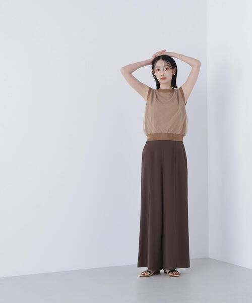 NATURAL BEAUTY BASIC(ナチュラルビューティーベーシック)の「◇チュールレイヤードニット(ニット/セーター・レディース・ホワイト系その他/キャメル/チャコールグレー・FREE)」の7枚目の写真