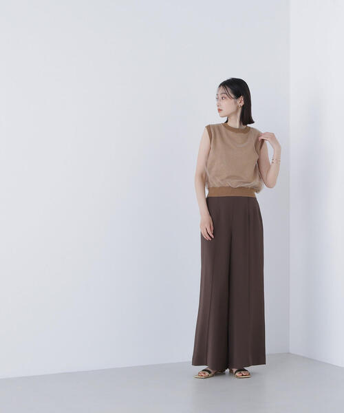 NATURAL BEAUTY BASIC(ナチュラルビューティーベーシック)の「◇チュールレイヤードニット(ニット/セーター・レディース・ホワイト系その他/キャメル/チャコールグレー・FREE)」の5枚目の写真