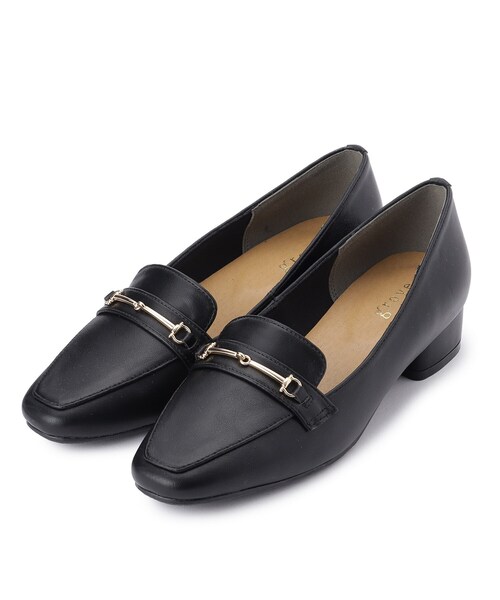 grove（グローブ）の「ビットヒールローファー（パンプス・レディース・ブラック/ライトベージュ/ブラック系・M/L/S）」の2枚目の写真