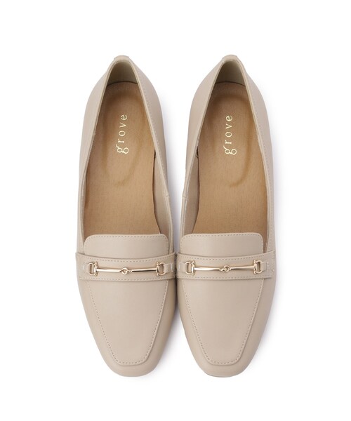 grove（グローブ）の「ビットヒールローファー（パンプス・レディース・ブラック/ライトベージュ/ブラック系・M/L/S）」の7枚目の写真