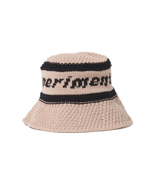 uniform experiment(ユニフォームエクスペリメント)の「LOGO JACQUARD KNIT HAT(ハット・メンズ・ベージュ/ブラック・FREE)」の6枚目の写真