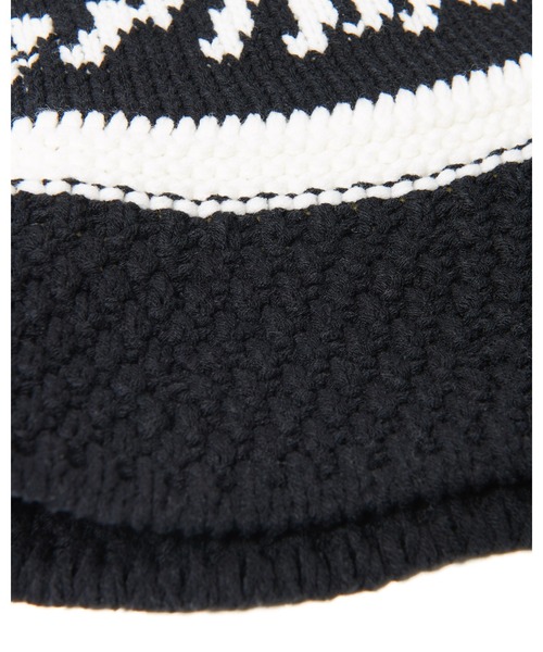 uniform experiment(ユニフォームエクスペリメント)の「LOGO JACQUARD KNIT HAT(ハット・メンズ・ベージュ/ブラック・FREE)」の10枚目の写真