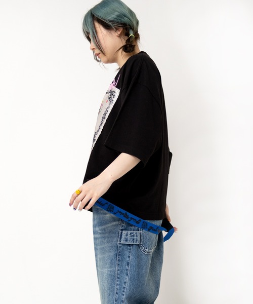 RNA（アールエヌエー）の「M2533 ビッグパッチＴ（Tシャツ/カットソー・レディース・アッシュグレー/ブラック/パープル・MEDIUM）」の21枚目の写真