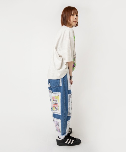 RNA（アールエヌエー）の「M2533 ビッグパッチＴ（Tシャツ/カットソー・レディース・アッシュグレー/ブラック/パープル・MEDIUM）」の11枚目の写真