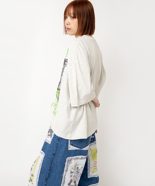 RNA（アールエヌエー）の「M2533 ビッグパッチＴ（Tシャツ/カットソー・レディース・アッシュグレー/ブラック/パープル・MEDIUM）」の17枚目の写真