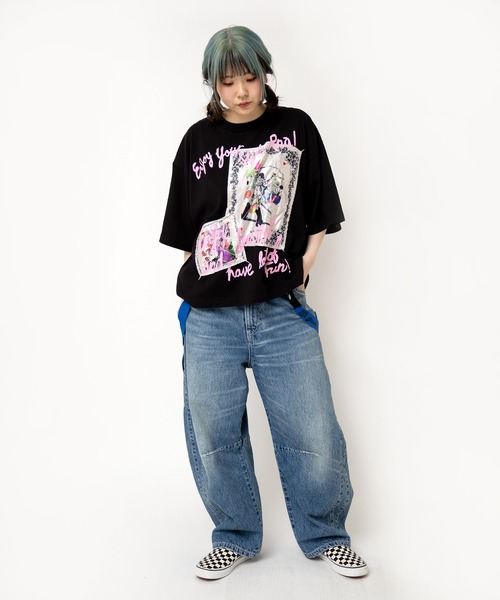 RNA（アールエヌエー）の「M2533 ビッグパッチＴ（Tシャツ/カットソー・レディース・アッシュグレー/ブラック/パープル・MEDIUM）」の15枚目の写真