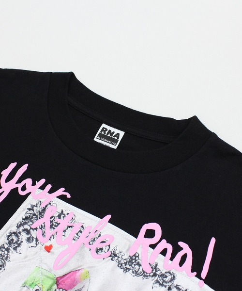 RNA（アールエヌエー）の「M2533 ビッグパッチＴ（Tシャツ/カットソー・レディース・アッシュグレー/ブラック/パープル・MEDIUM）」の9枚目の写真