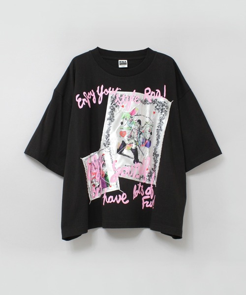 RNA（アールエヌエー）の「M2533 ビッグパッチＴ（Tシャツ/カットソー・レディース・アッシュグレー/ブラック/パープル・MEDIUM）」の20枚目の写真
