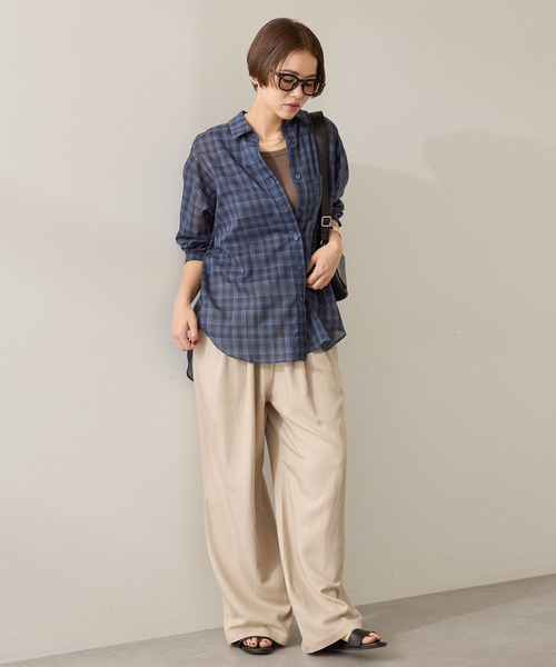 AMERICAN HOLIC(アメリカンホリック)の「シアーチェック柄オーバーシャツ(シャツ/ブラウス・レディース・ブルー系その他3/イエロー系その他/レッド系その他7・M/L)」の13枚目の写真