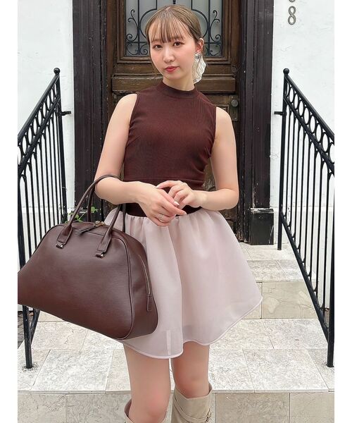 dazzlin(ダズリン)の「ローライズボンディングワンピース(ワンピース・レディース・アイボリー/ネイビー/ブラウン・SMALL/MEDIUM)」の5枚目の写真