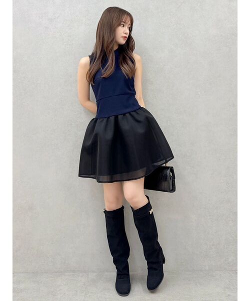 dazzlin(ダズリン)の「ローライズボンディングワンピース(ワンピース・レディース・アイボリー/ネイビー/ブラウン・SMALL/MEDIUM)」の15枚目の写真