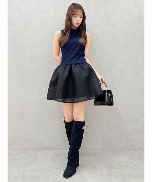 dazzlin(ダズリン)の「ローライズボンディングワンピース(ワンピース・レディース・アイボリー/ネイビー/ブラウン・SMALL/MEDIUM)」の17枚目の写真