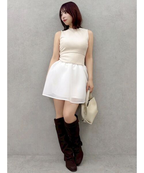 dazzlin(ダズリン)の「ローライズボンディングワンピース(ワンピース・レディース・アイボリー/ネイビー/ブラウン・SMALL/MEDIUM)」の19枚目の写真