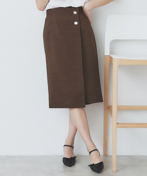 ☆日本未入荷*Massimo Dutti*新作*STRIPED フローイングスカート Massimo Dutti 】Mottled fabric midi skirt with box pleats