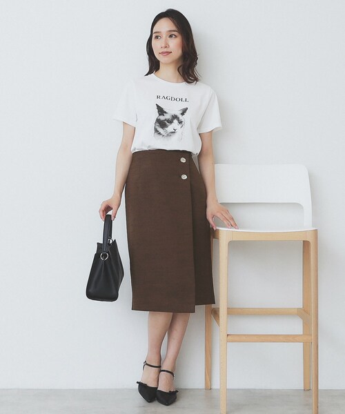 （美品）麻調タイトスカート index｜《丈が選べる》麻調ラップタイトスカート【洗濯機洗い可
