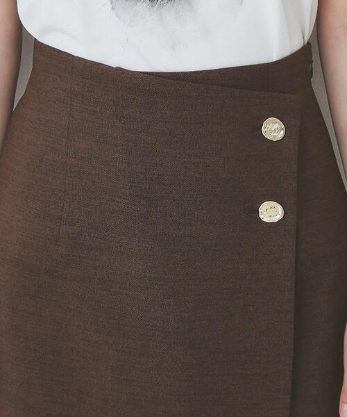 index（インデックス）の「《丈が選べる》麻調ラップタイトスカート【洗濯機洗い可/イージーアイロン】（スカート・レディース・ライトベージュ/ブラウン系その他/ネイビー・42/02/03/36/38/40）」の7枚目の写真