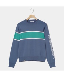 ニット セーター 「Rosasen/GOLF」A-Line 配色ニット レディース Rosasen ニット セーター 「Rosasen/GOLF」A-Line 袖ロゴバイ