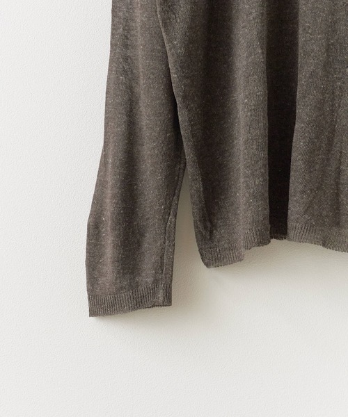 Theater code（シアターコード）の「Cut Neck Sheer Knit/カットネック シアーニット（ニット/セーター・メンズ・ホワイト/チャコール・L/M）」の5枚目の写真